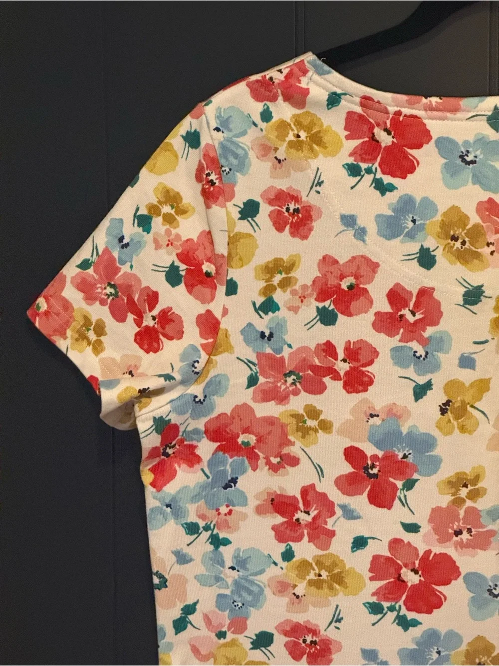 🌺 Joules Riviera Floral Chalk White Cotton Shift Dress - Size 12 - Picture 13 of 16